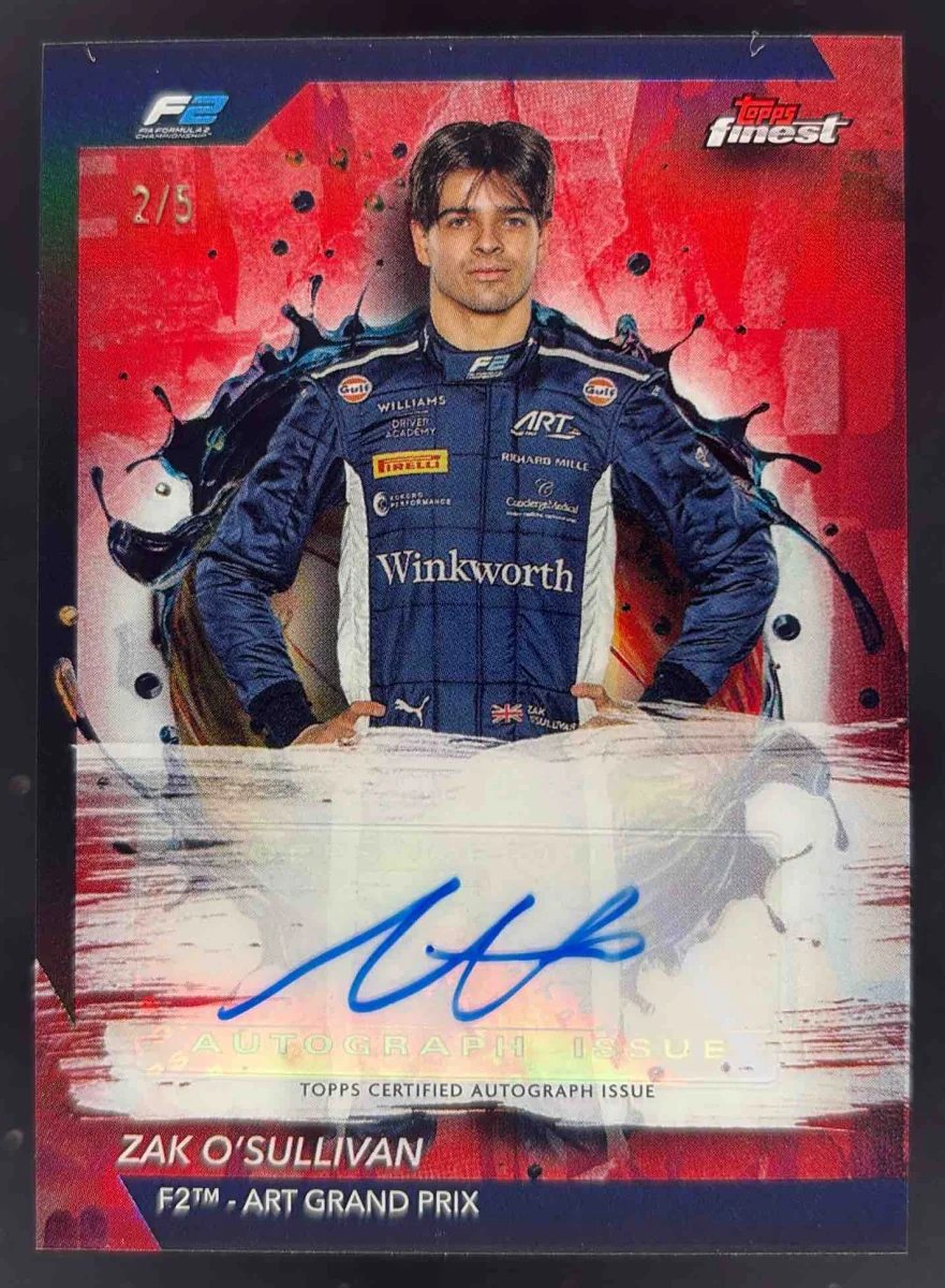 2024 Topps Finest Formula 1 Finest Red Refractor #FAC-OSU Zak O'Sullivan Auto /5