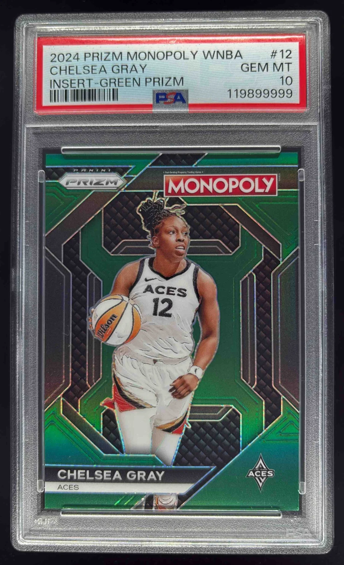 2024 Panini Prizm Monopoly WNBA Insert Green Chelsea Gray /24 PSA 10