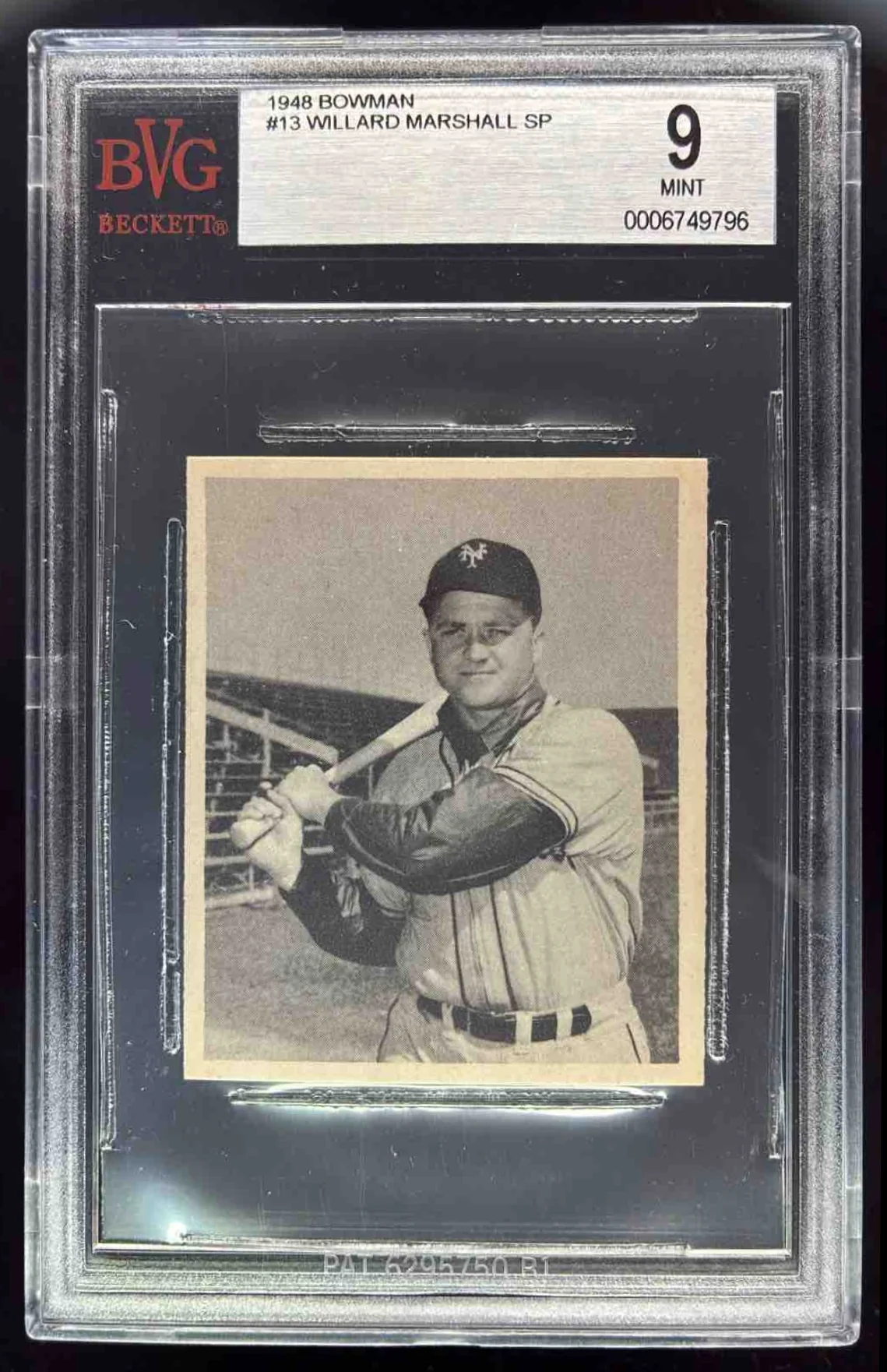 1948 Bowman #13 Willard Marshall RC BGS 9