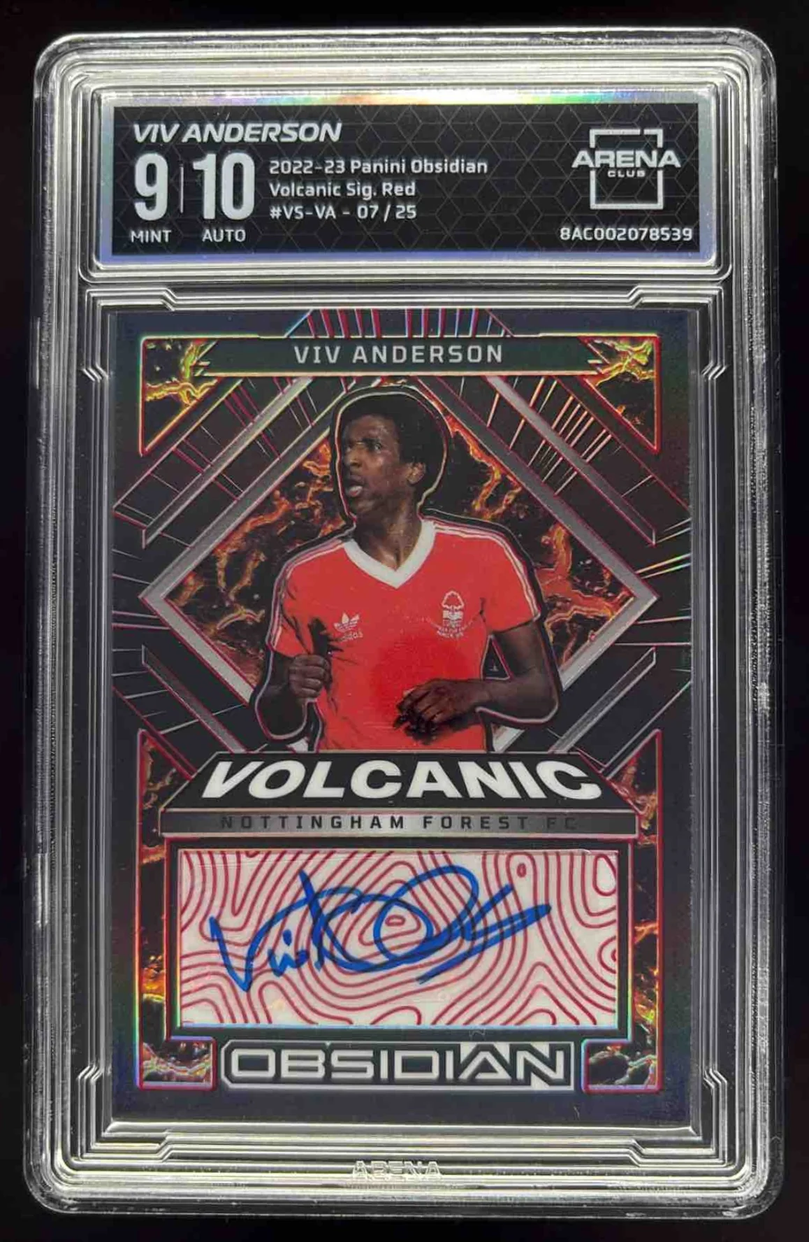 2022 Obsidian Volcanic Electric Etch Red #VS-VA Viv Anderson Auto /25 Arena 9