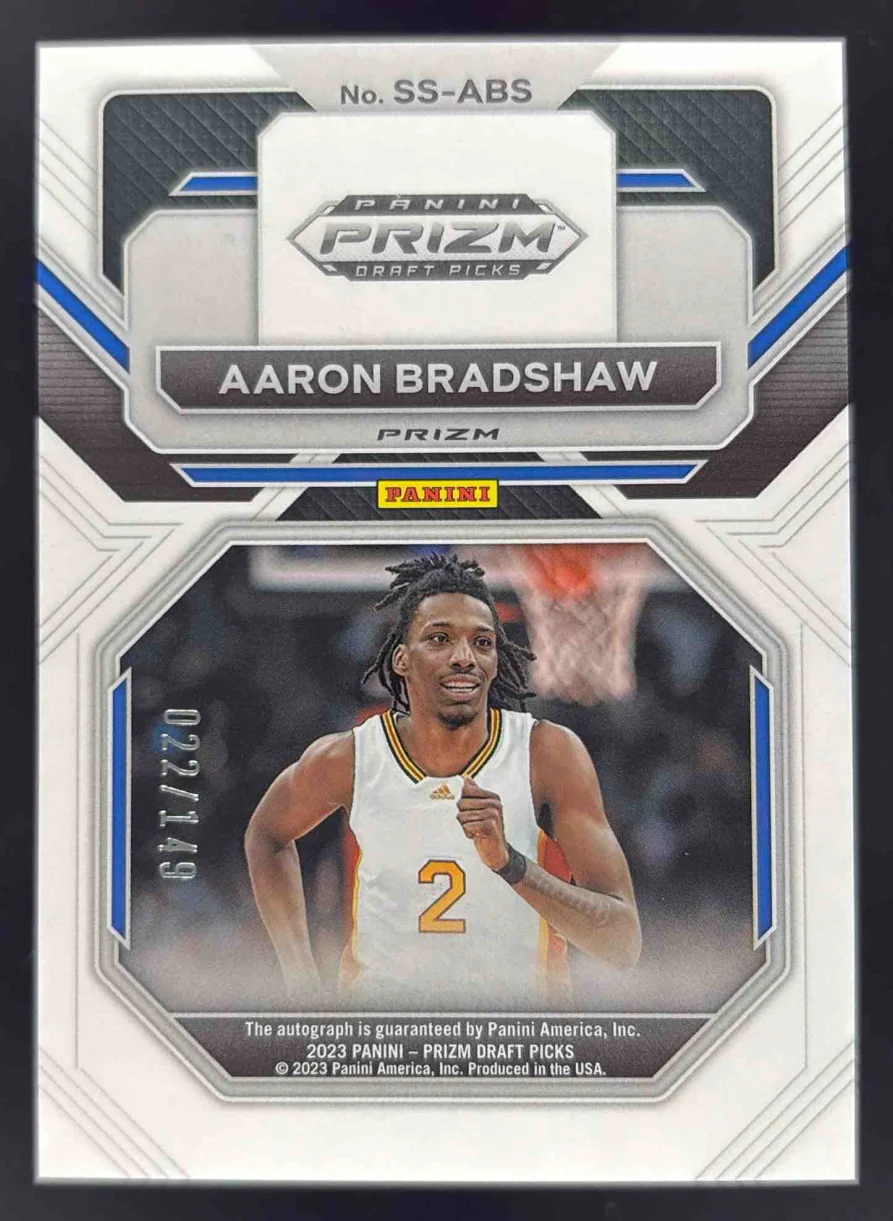2023-24 Panini Prizm Draft Picks Sensational Red #SS-A Aaron Bradshaw Auto /149 - Image 2