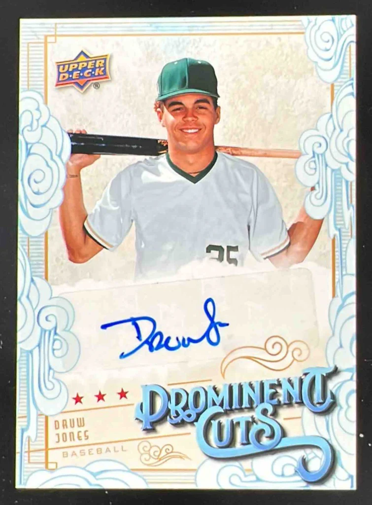 2023 UD National Convention Wrapper Redemption Prominent Cut Druw Jones Auto /60