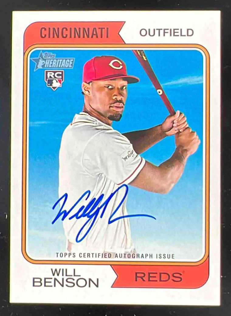 2023 Topps Heritage Real One High Number #ROA-WBN Will Benson Autograph RC Auto