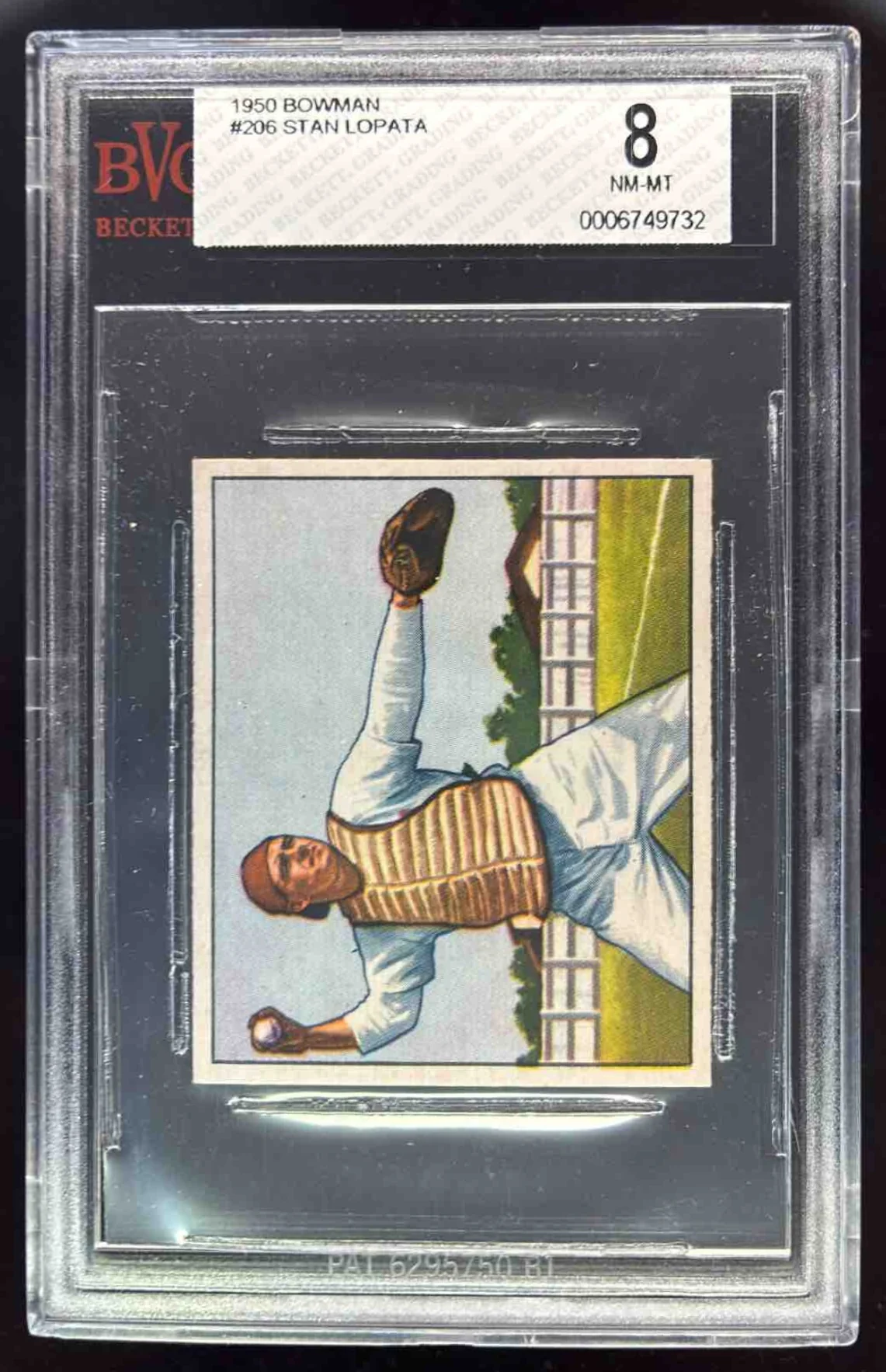 1950 Bowman #206a Stan Lopata BGS 8