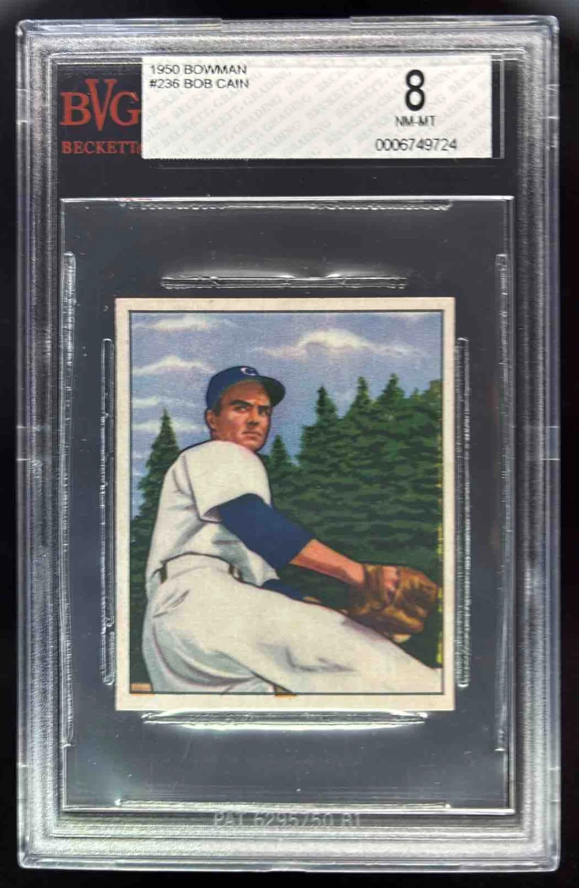 1950 Bowman #236a Bob Cain RC BGS 8