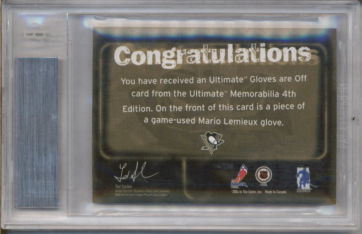 2003-04 BAP Ultimate Gloves are off Mario Lemieus /25 - Image 2
