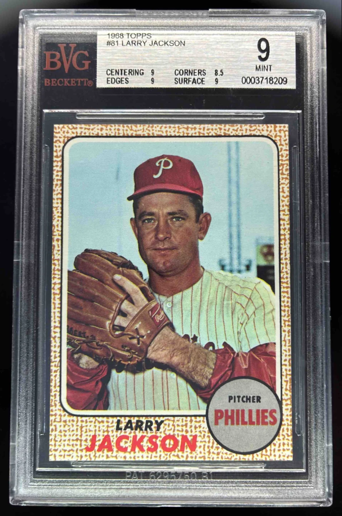 1968 Topps #81 Larry Jackson BGS 9