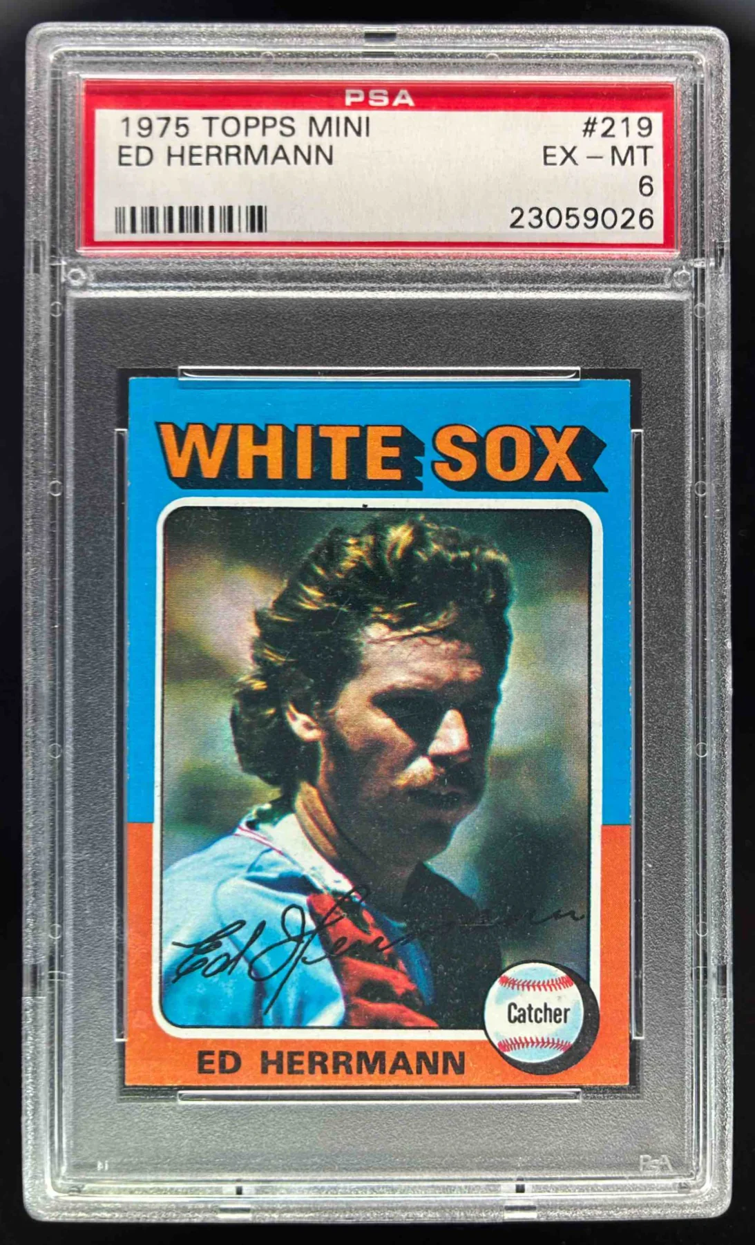 1975 Topps #219 Ed Herrmann PSA 6