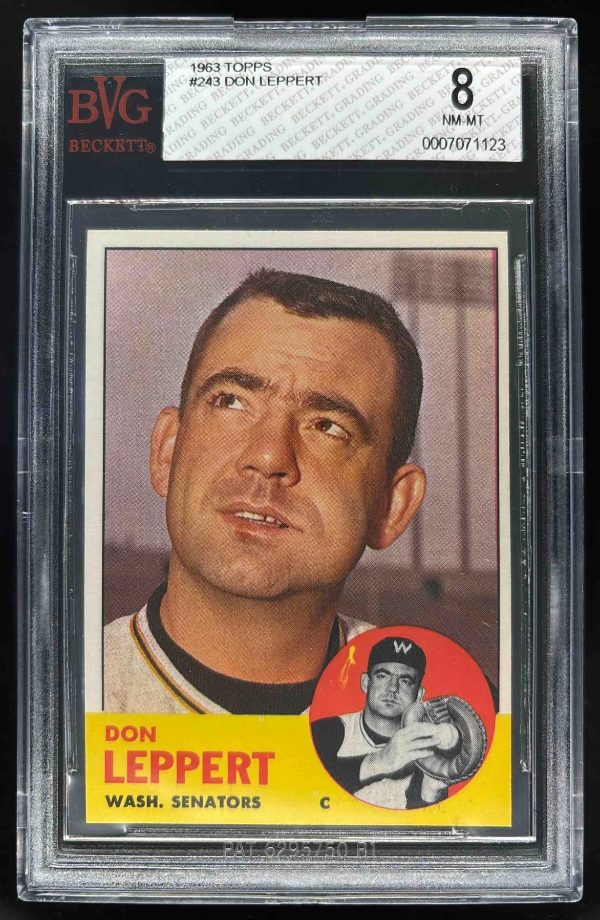 1963 Topps #243 Don Leppert BGS 8