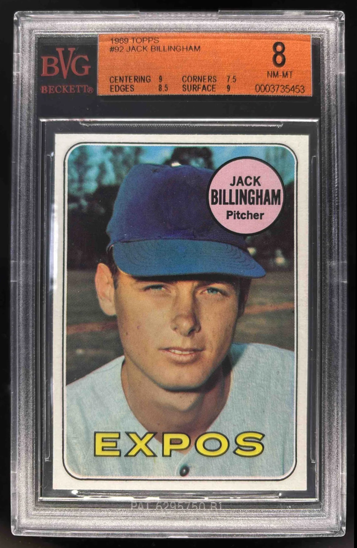 1969 Topps #92 Jack Billingham BGS 8