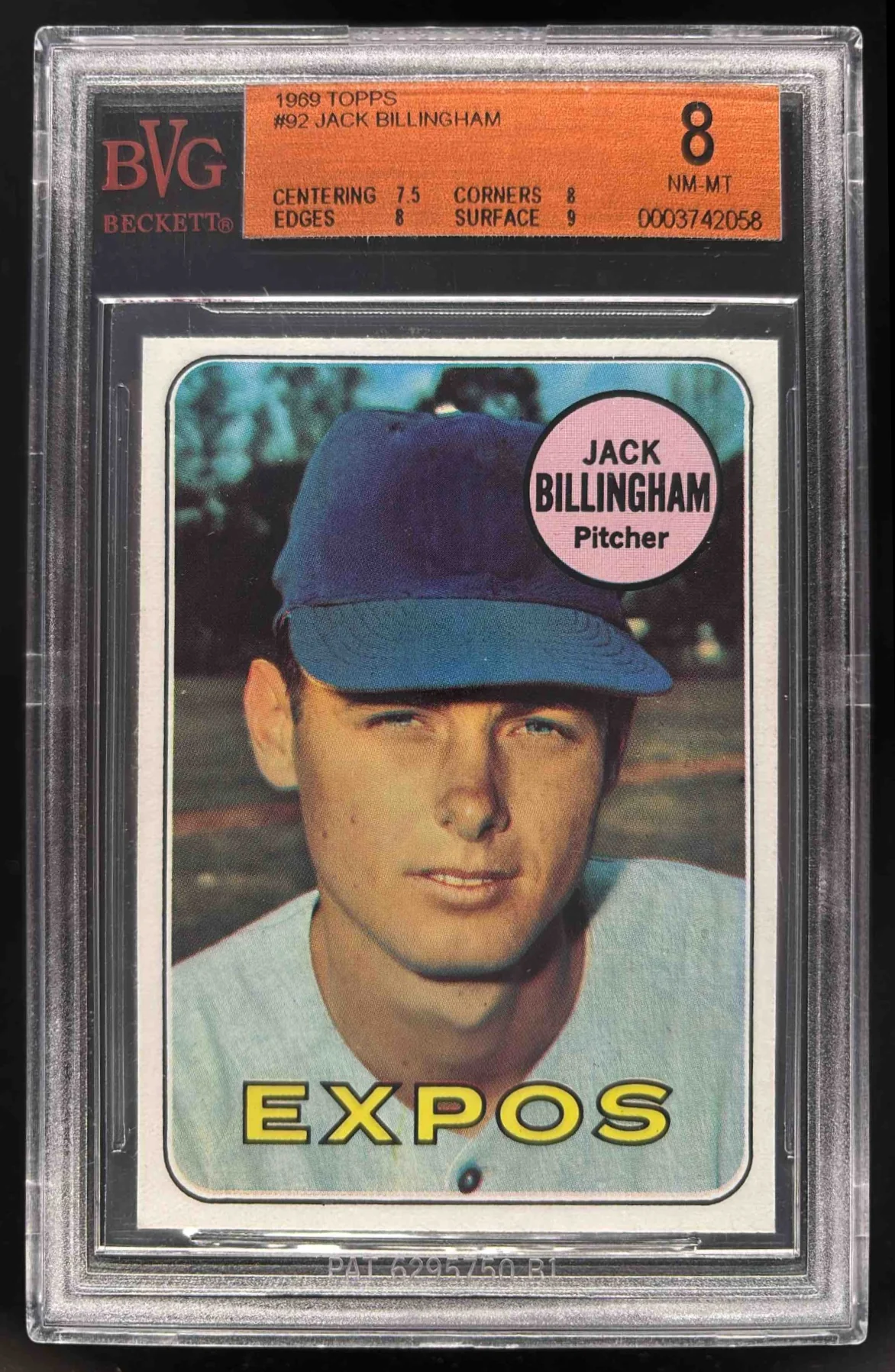 1969 Topps #92 Jack Billingham BGS 8