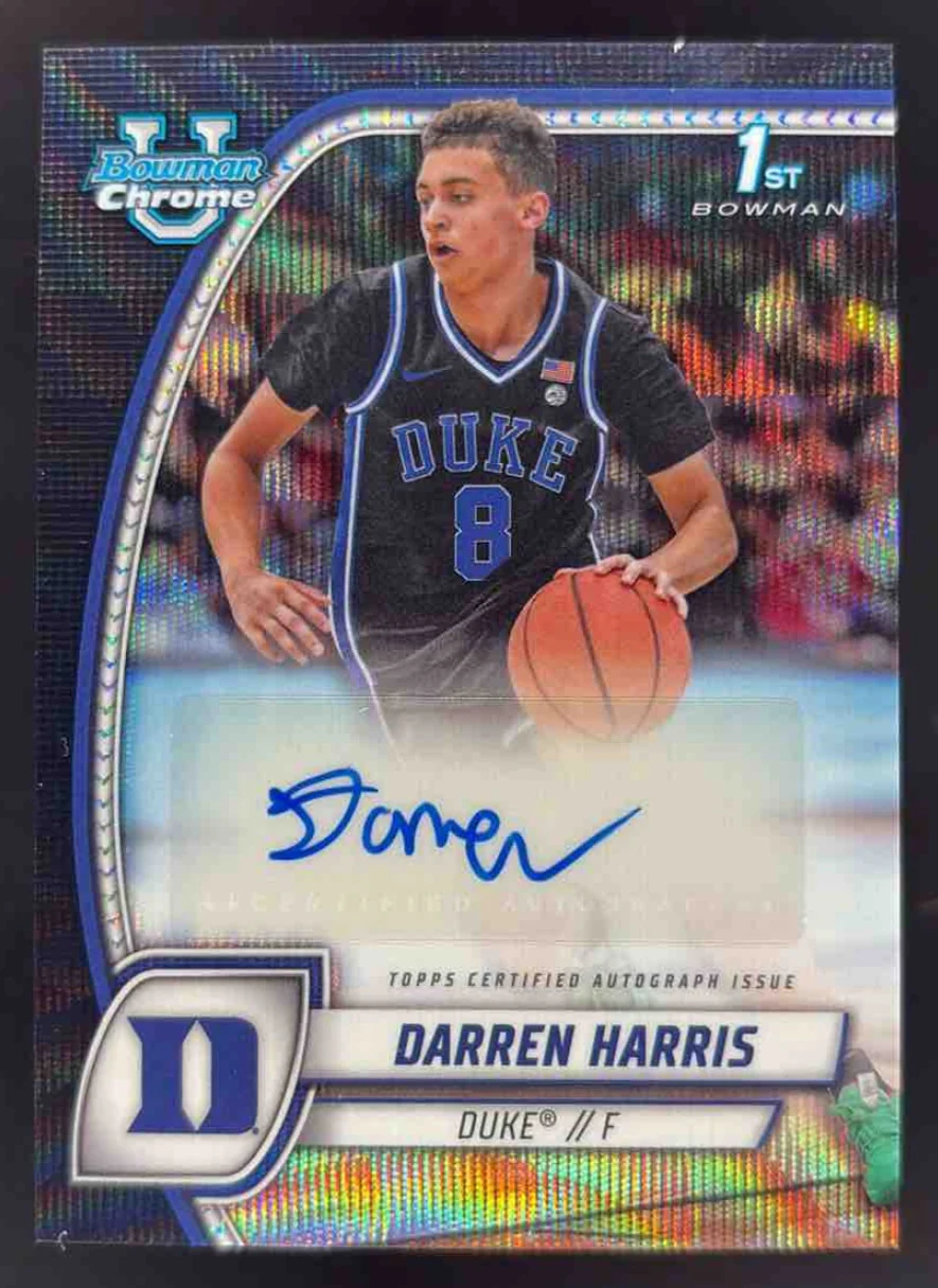 2024 Bowman University Chrome Prospect Black Wave Refractor Darren Harris Auto