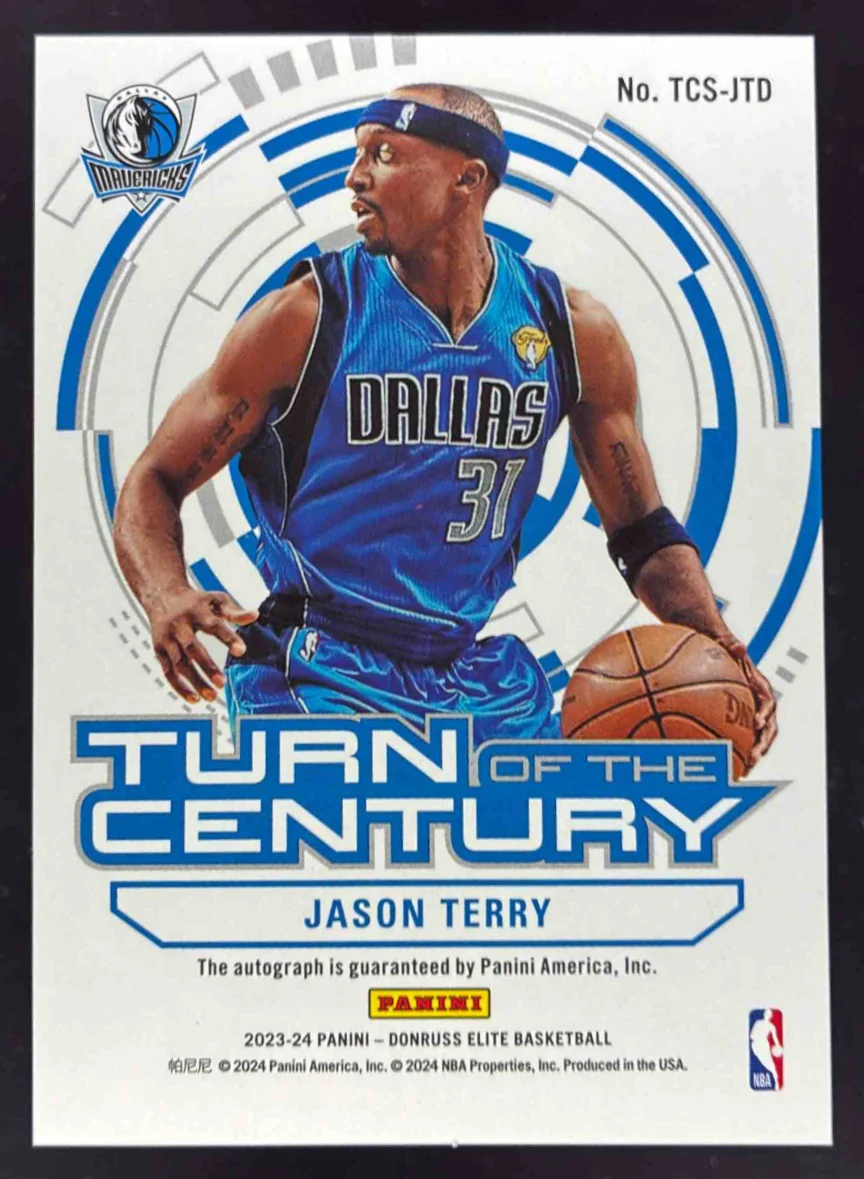 2023 Donruss Elite Turn Century International Red Gold Jason Terry Auto /10 - Image 2