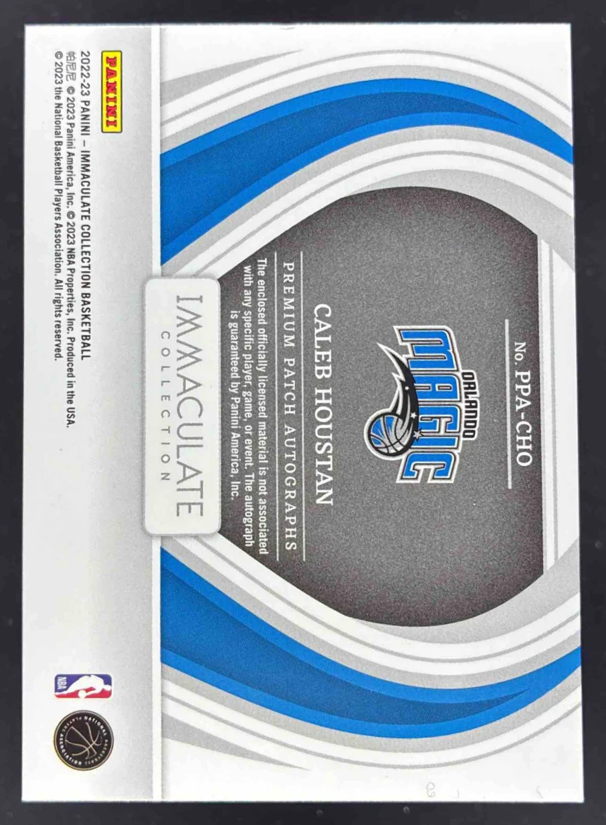 2022-23  Immaculate Collection Premium Patch #PPA-CHO Caleb Houstan Auto /50 - Image 2