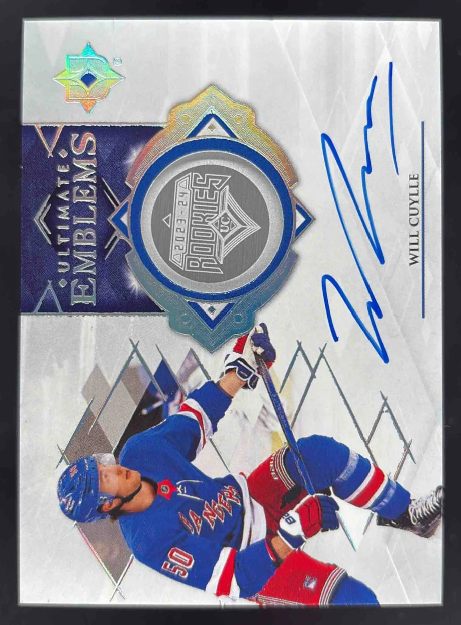 2023-24 Ultimate Collection Emblems Auto #UE-WC Will Cuylle Autograph RC Auto