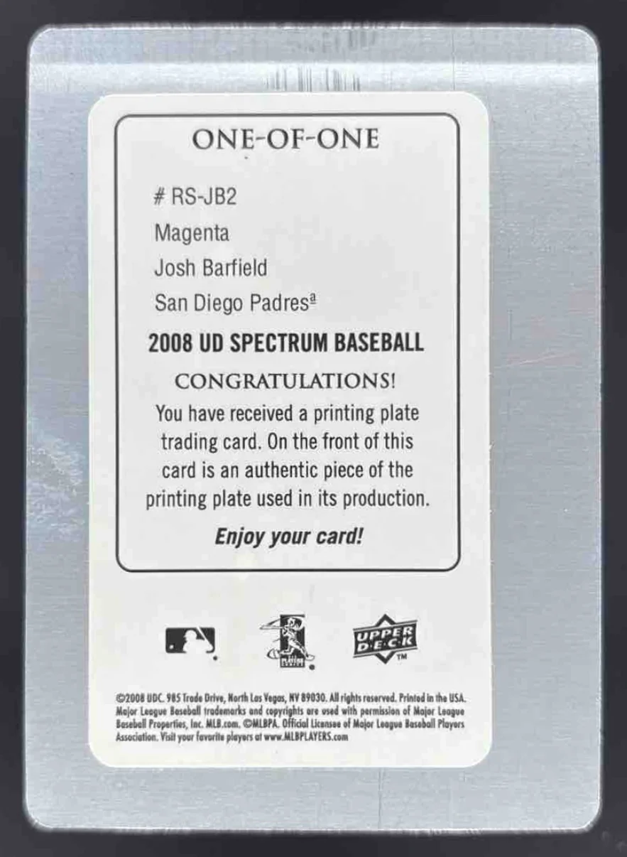 2008 UD Spectrum Retrospectrum Swatch Printing Plates Magenta Josh Barfield 1/1 - Image 2