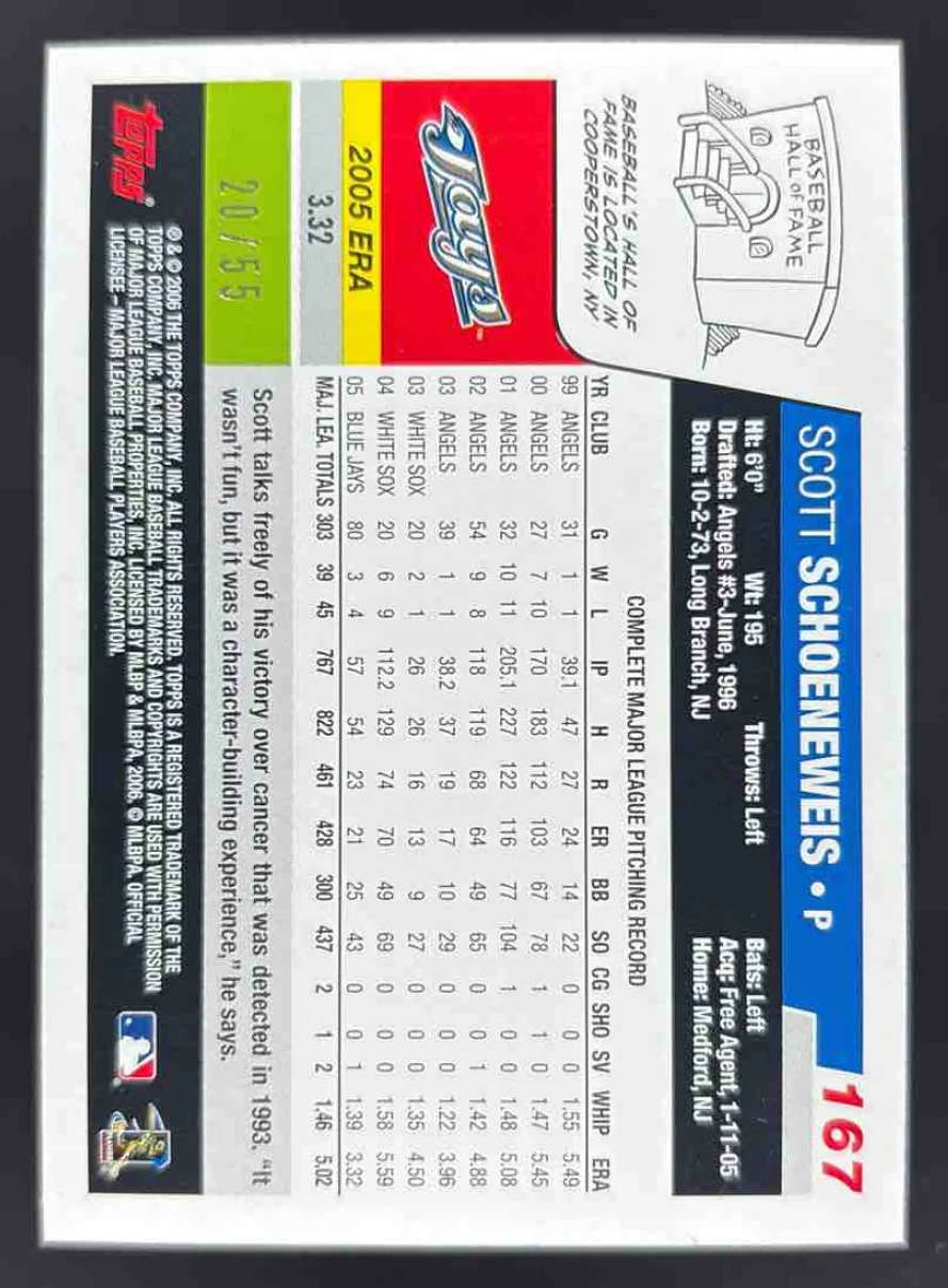 2006 Topps Black #167 Scott Schoeneweis /55 - Image 2
