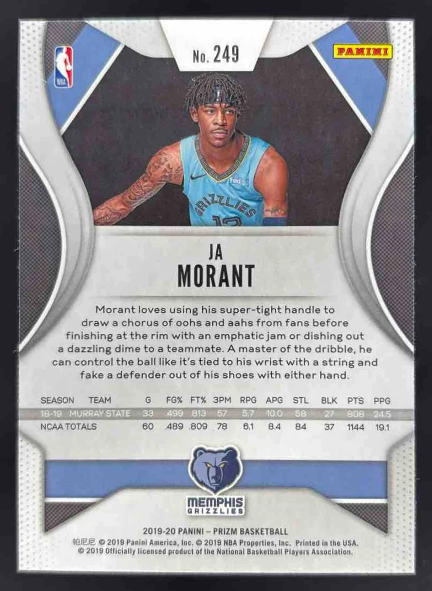 2019-20 Panini Prizm #249 Ja Morant RC - Image 2