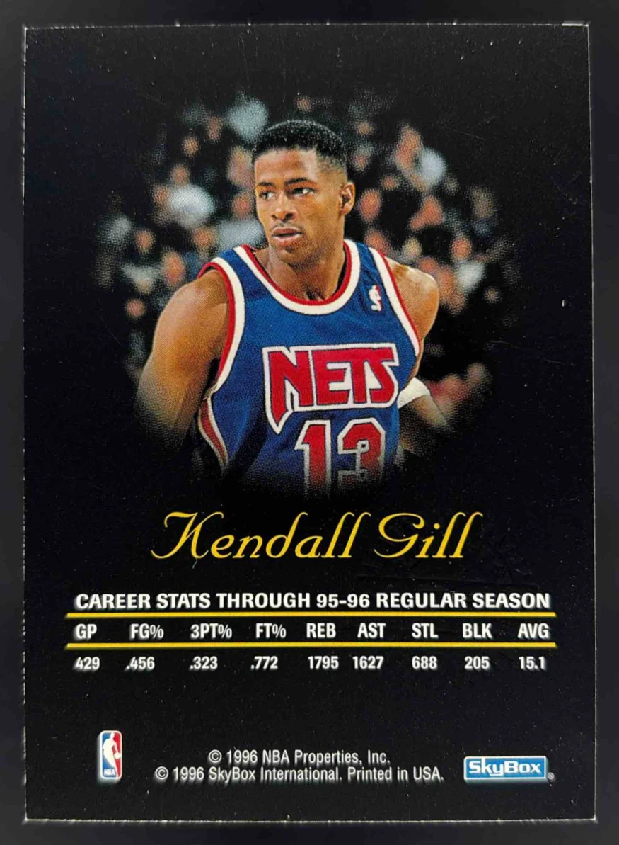 1996-97 Skybox Z-Force Autographics Black Ink #NNO Kendall Gill Auto - Image 2