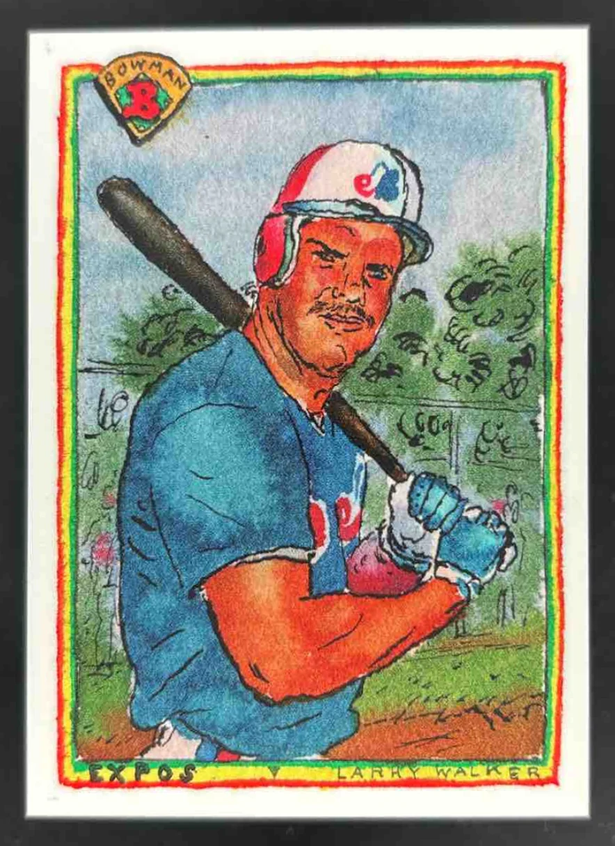 2025 Topps Shoebox Treasures 1990 Bowman Paint Splatter Back Larry Walker /15