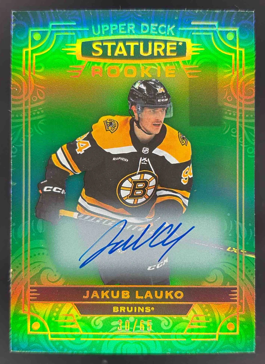 2024-25 Upper Deck Stature 2022-23 Update Green #179 Jakub Lauko Auto /65