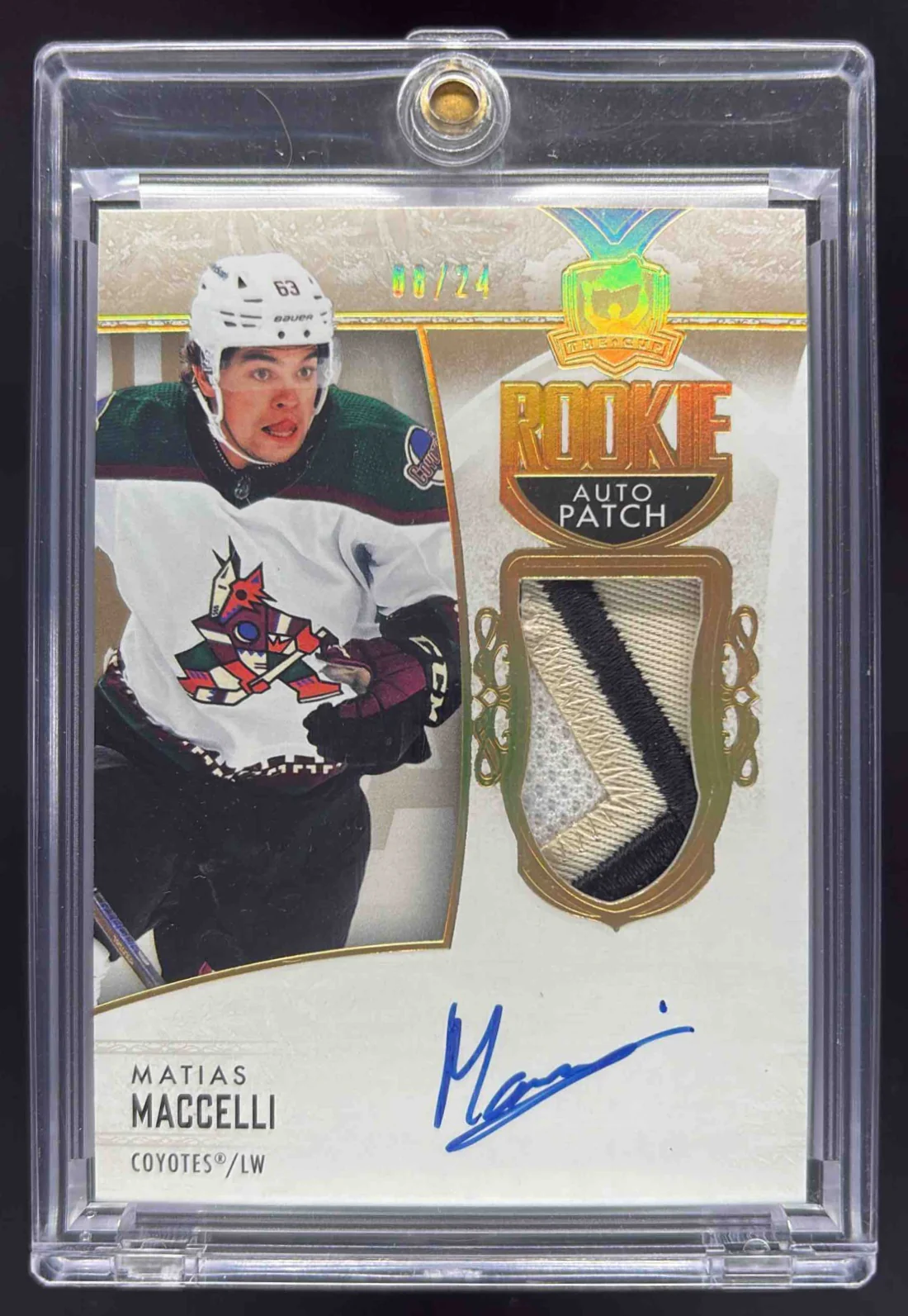 2022-23 Upper Deck The Cup Gold Foil Patch #106 Matias Maccelli RC /24