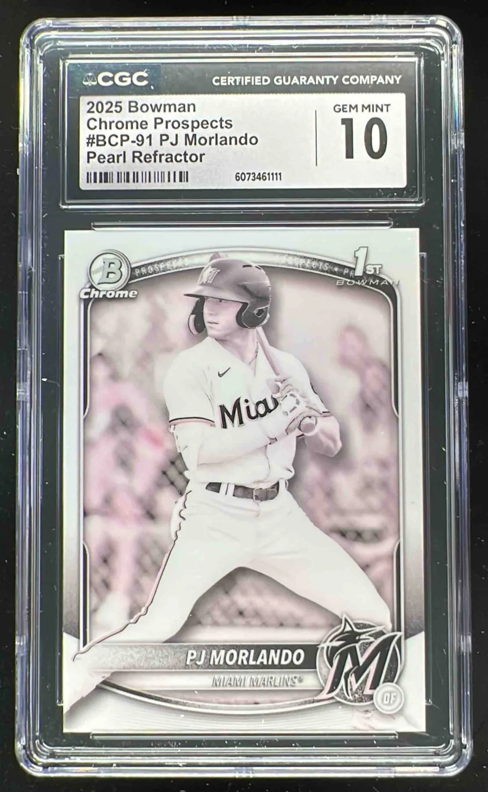 2025 Bowman Chrome Prospects Pearl Refractor #BCP-91 PJ Morlando RC CGC 10