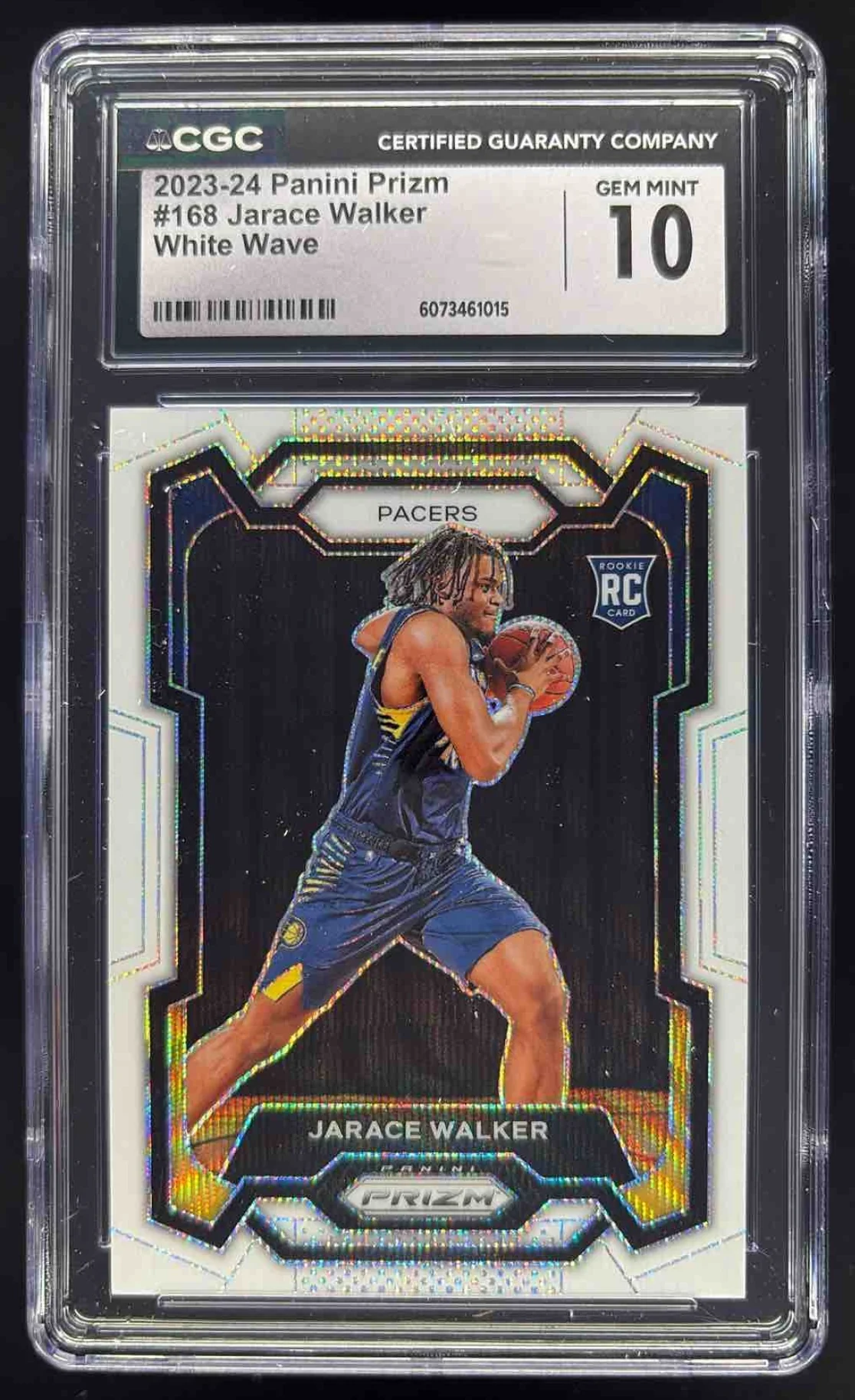 2023-24 Panini Prizm Prizms White Wave #168 Jarace Walker RC /38 CGC 10
