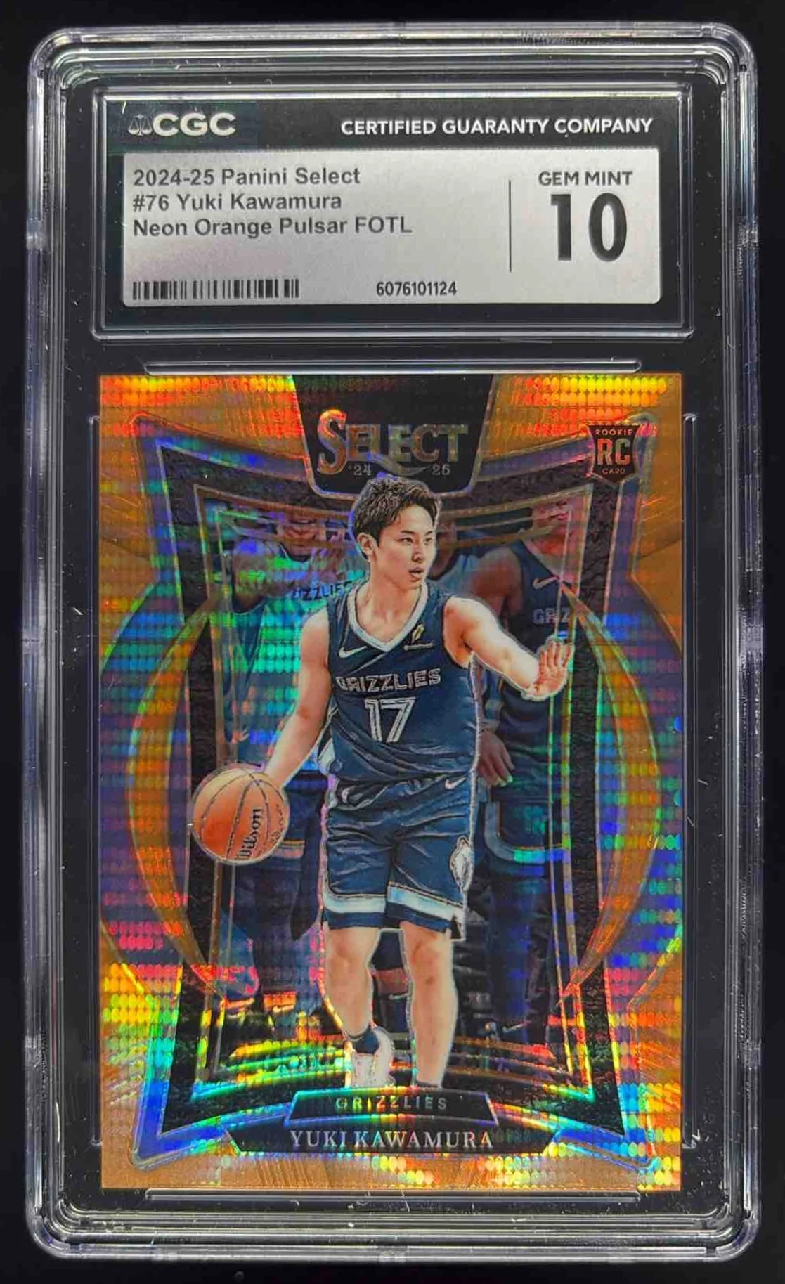 2024 Select Concourse Neon Orange Pulsar Prizm FOTL Yuki Kawamura RC /18 CGC 10