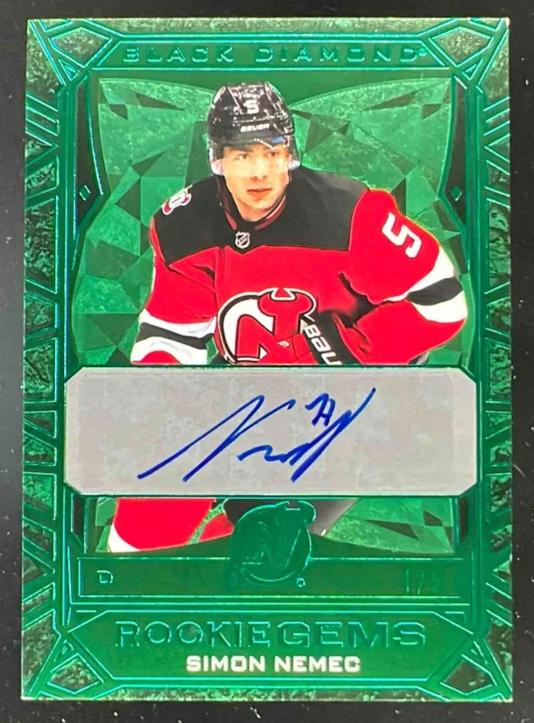 2023-24 Upper Deck Black Diamond Rookie Gems Green #RG-SN Simon Nemec RC Auto /5