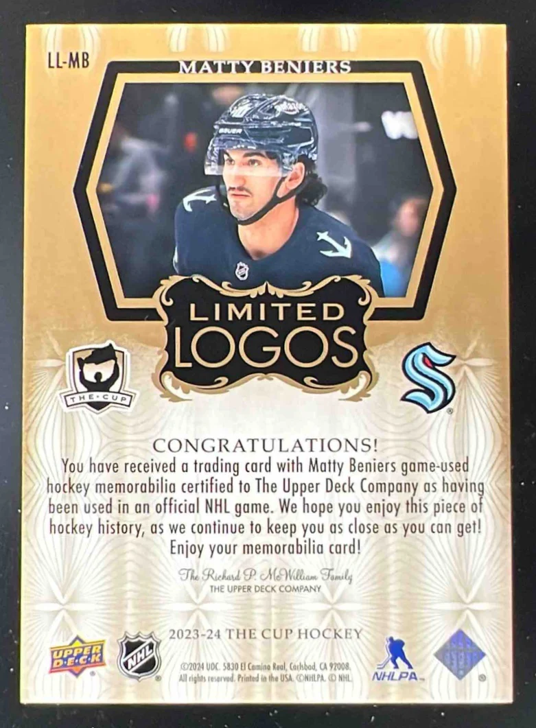2023-24 The Cup Limited Logos #LL-MB Matty Beniers /50 - Image 2