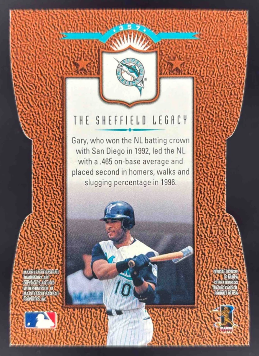 1997 Leaf Fractal Matrix Die Cut #357 Gary Sheffield - Image 2