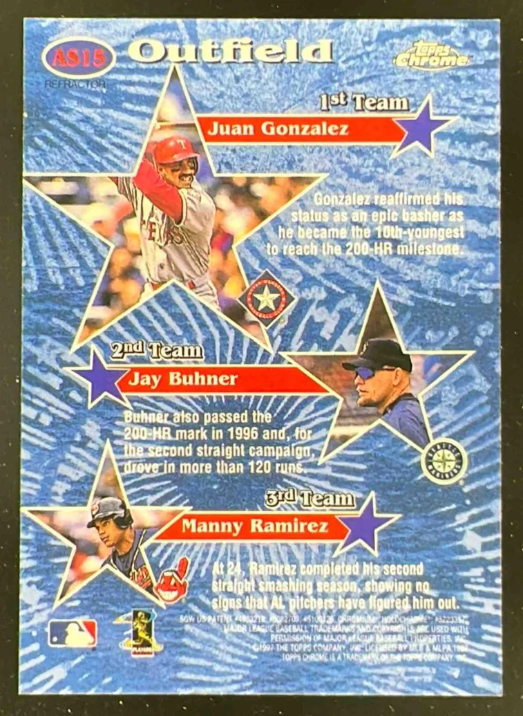 1997 Topps Chrome All Stars #AS15 Juan Gonzalez - Image 2