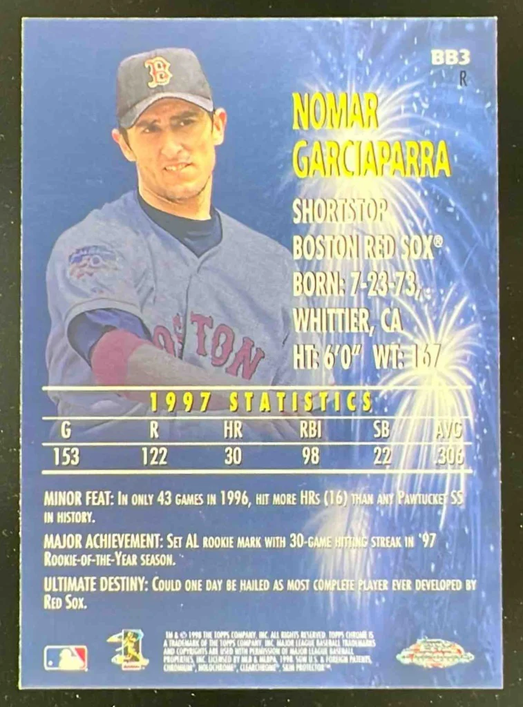 1998 Topps Chrome Baby Boomers #BB3 Nomar Garciaparra - Image 2