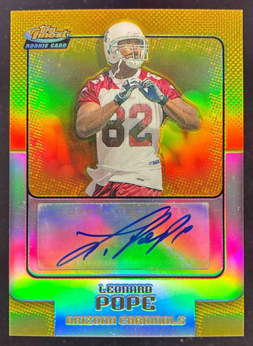 2006 Topps Finest Gold Refractors #177 Leonard Pope Autograph RC Auto /49