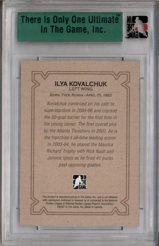 2006 ITG Ultimate Base Card Ilya Kovalchuk /90 - Image 2