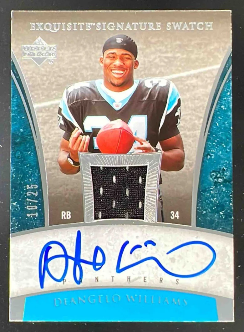 2006 Exquisite Collection Signature Swatches #DW DeAngelo Williams RC Auto /25