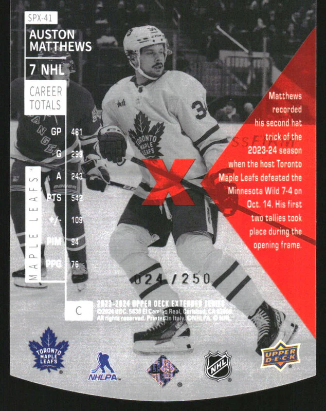 2023-24 Upper Deck '97-98 SPx Holoview Retros #SPX41 Auston Matthews - Image 2