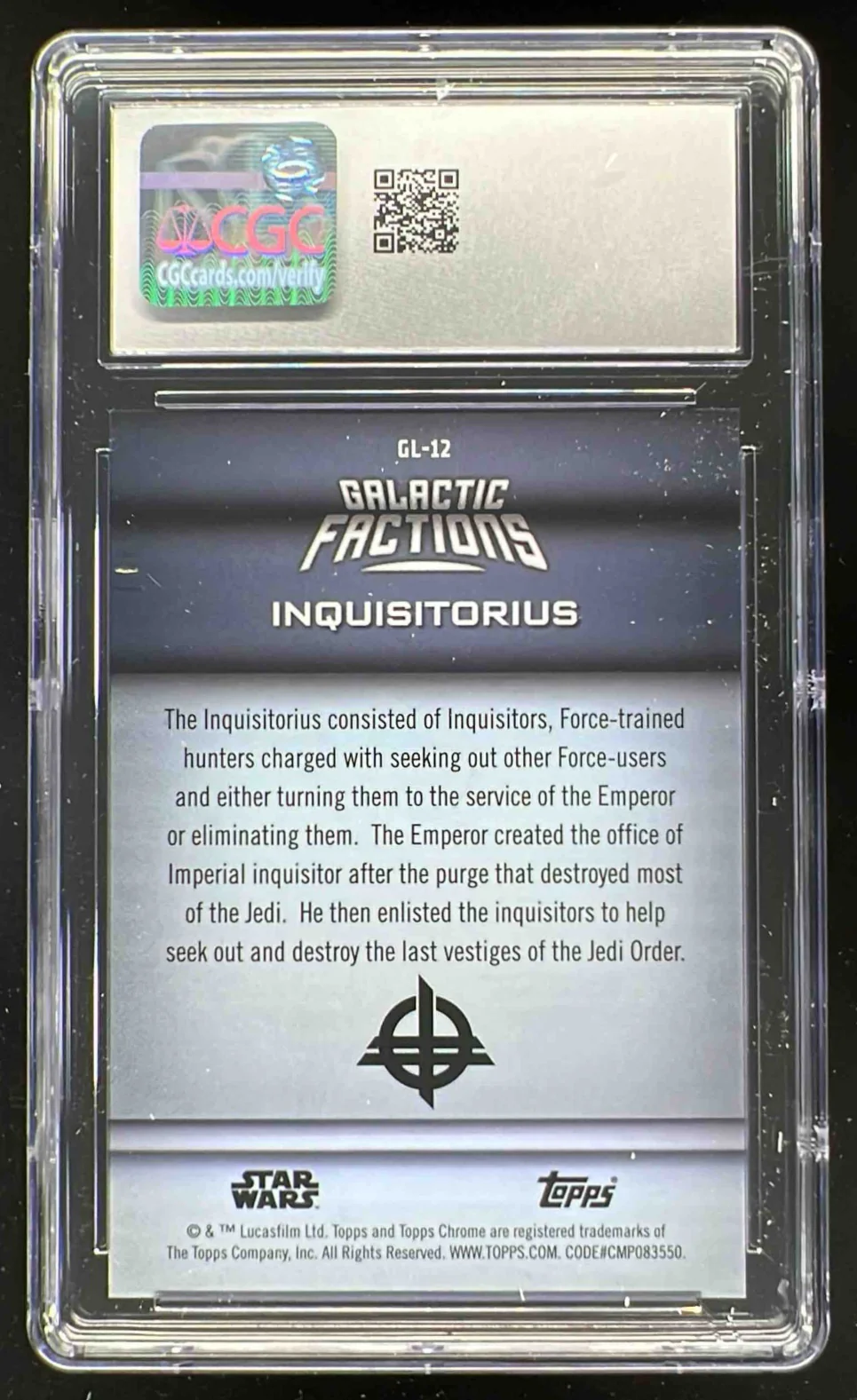 2024 Topps Chrome Black Star Wars Galactic Factions Red Inquisitorius /5 CGC 10 - Image 2
