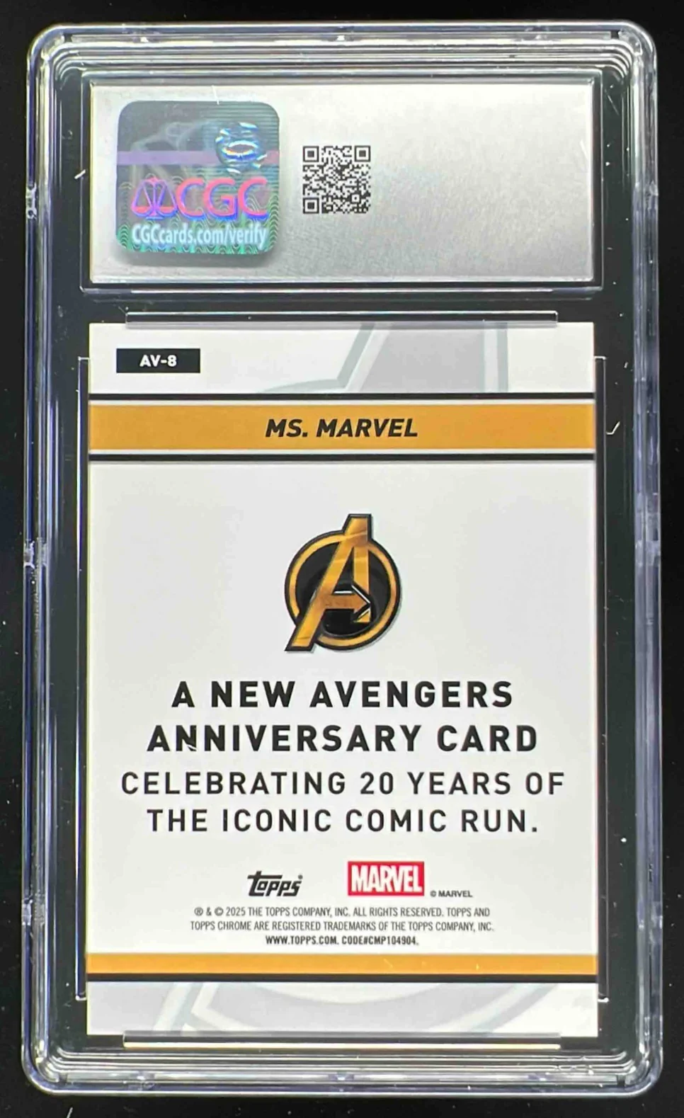 2025 Topps Chrome Marvel Gold Wave Refractor #130 Ms. Marvel /50 CGC 10 - Image 2