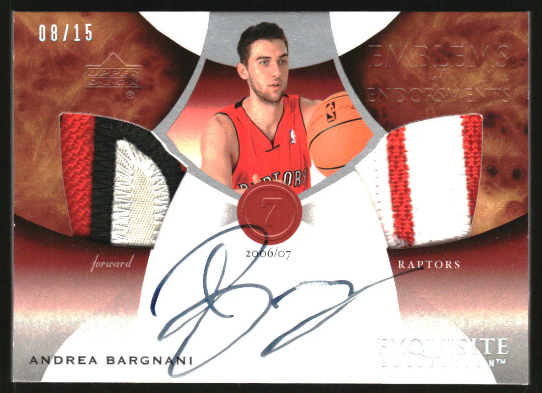 2006-07 Exquisite Collection Emblems of Endorsements Andrea Bargnani Auto /15