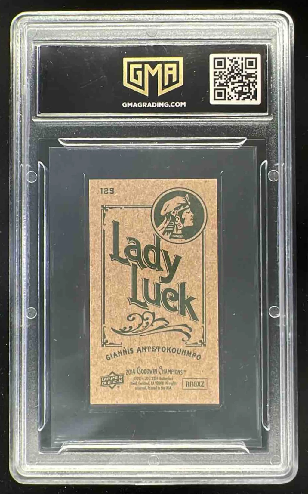 2014 Goodwin Champions Mini Green Lady Luck Back Giannis Antetokounmpo GMA 8.5 - Image 2