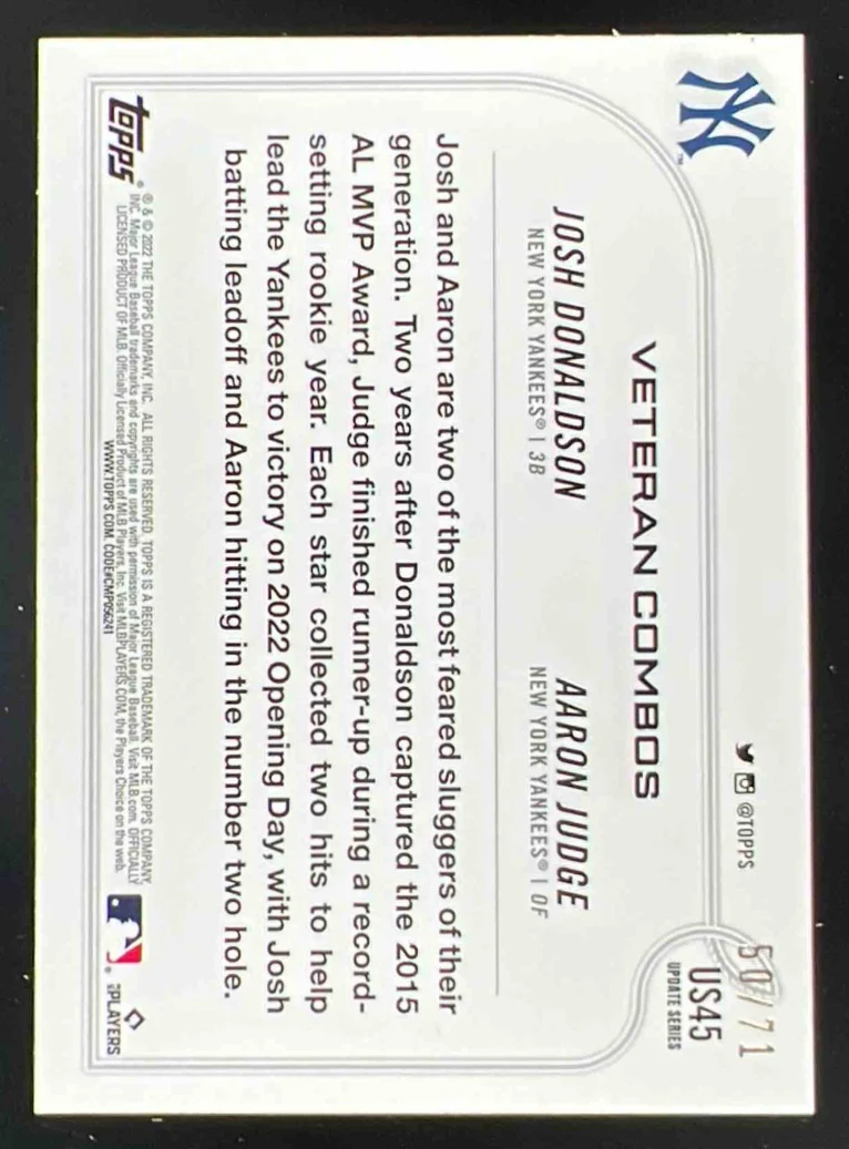 2022 Topps Update Black #US45 Opening Day Bronx Bash /71 - Image 2