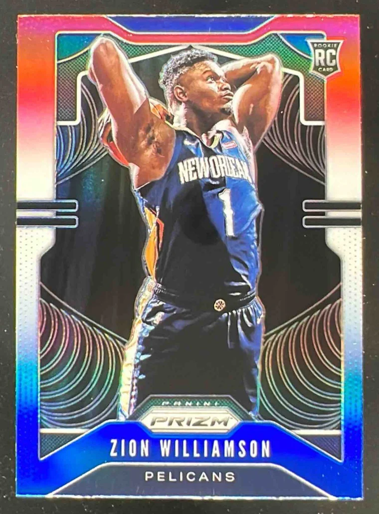 2019-20 Panini Prizm Prizms Red White and Blue #248 Zion Williamson RC