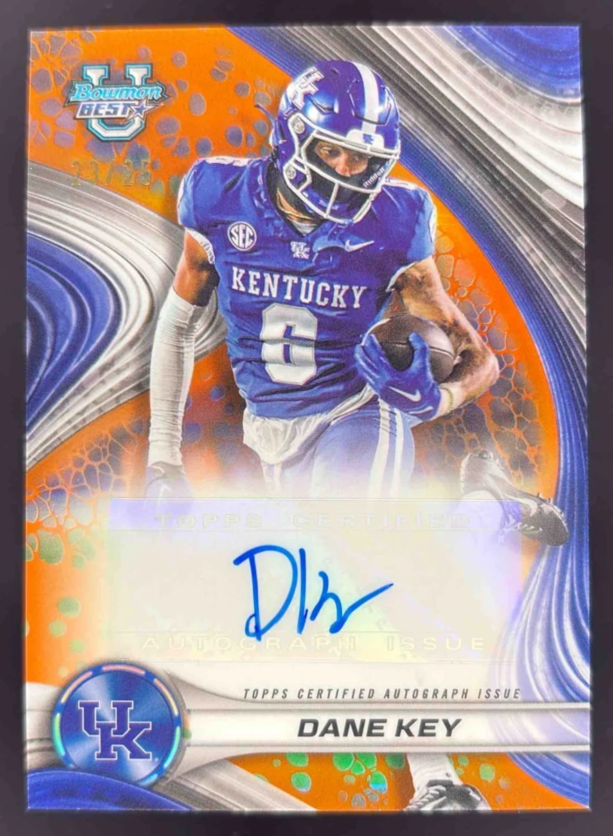 2024 Bowman Best University Best of 2024 Orange Refractor #DK Dane Key Auto /25