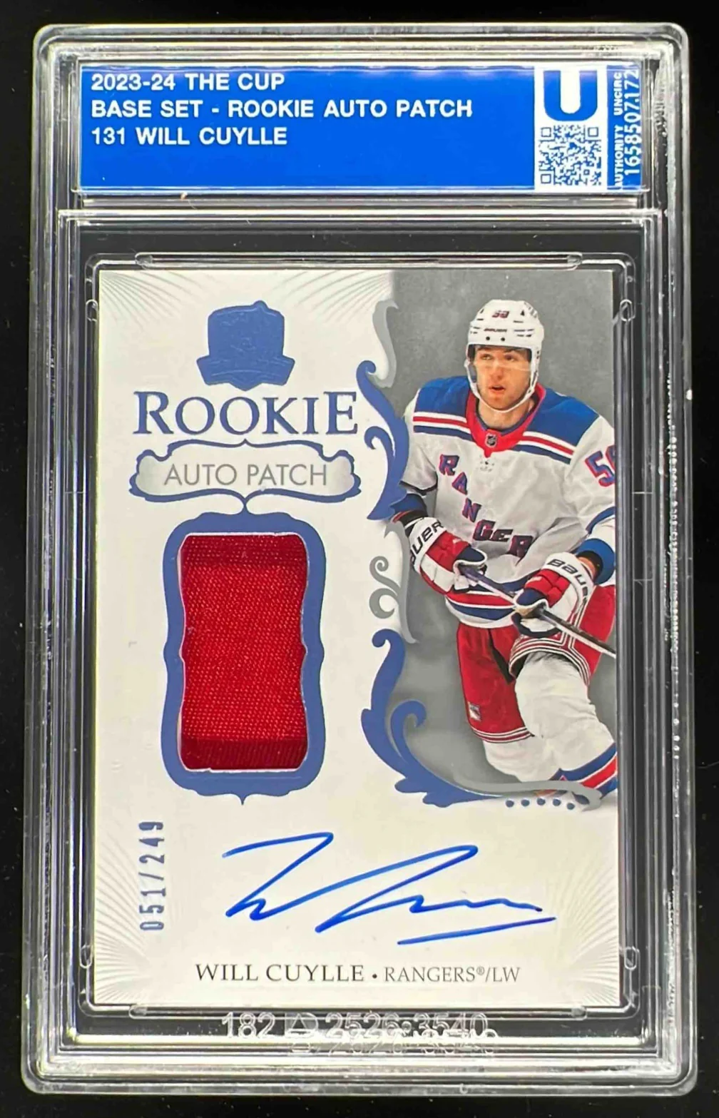 2023-24 The Cup #131 Will Cuylle Rookie Patch Auto Autograph Auto /249