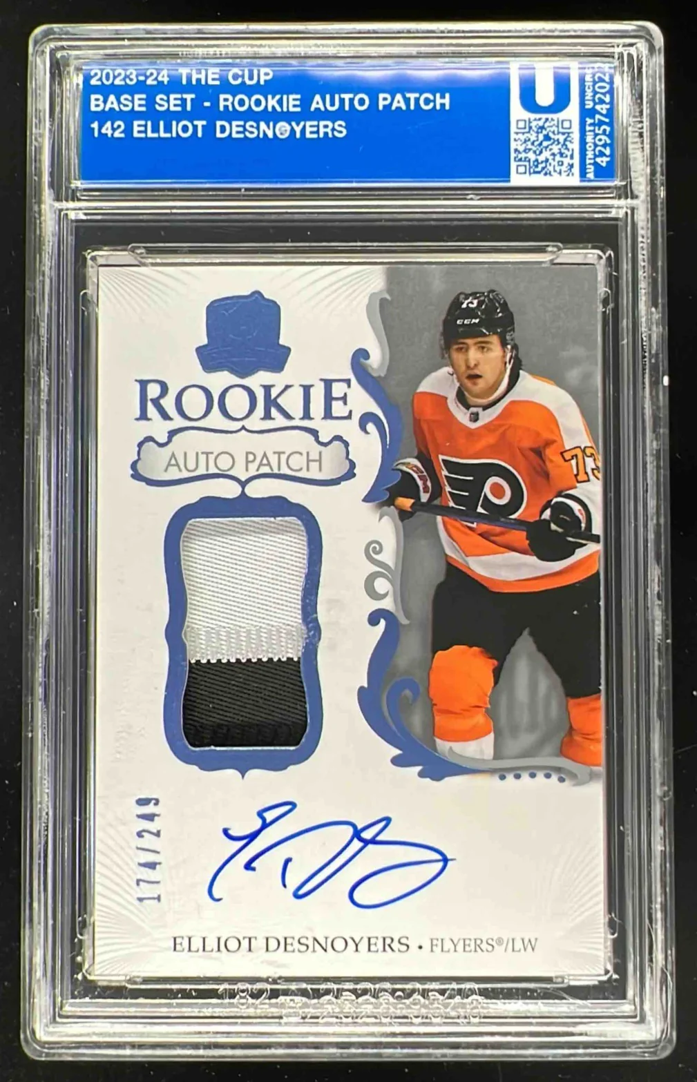 2023-24 The Cup #142 Elliot Desnoyers Rookie Patch Auto Autograph Auto /249