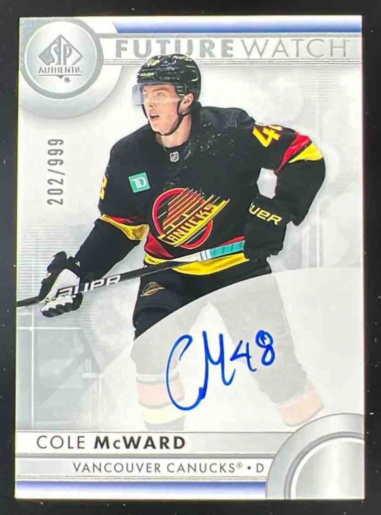 2023-24 SP Authentic #167 Cole McWard Autograph RC Future Watch Auto /999