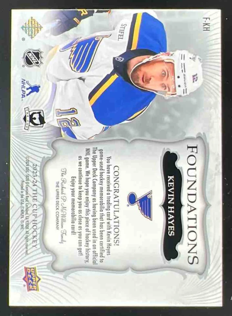 2023-24 The Cup Foundations Quad Patch #F-KH Kevin Hayes /5 - Image 2