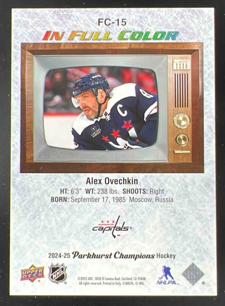 2024-25 Parkhurst Champions In Full Color Lenticulars #FC-15 Alex Ovechkin - Image 2